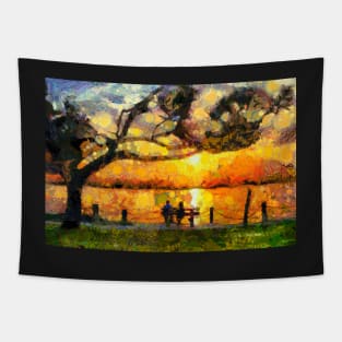 Watching the sunset with Van Gogh Tapestry