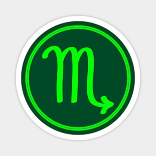 Cool Green Scorpio Symbol Magnet