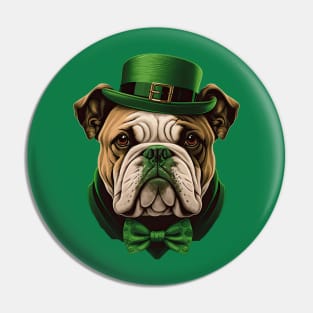 Bulldog St. Patrick's Day Pin