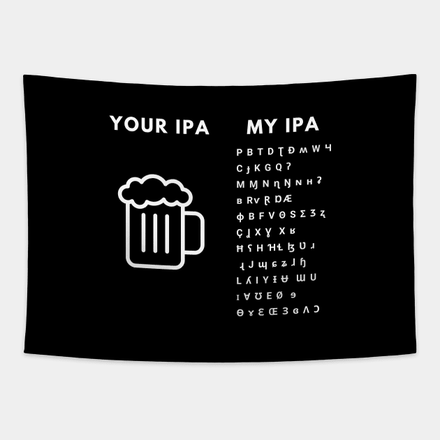 IPA Beer Alphabet Funny Desing Tapestry by mon-