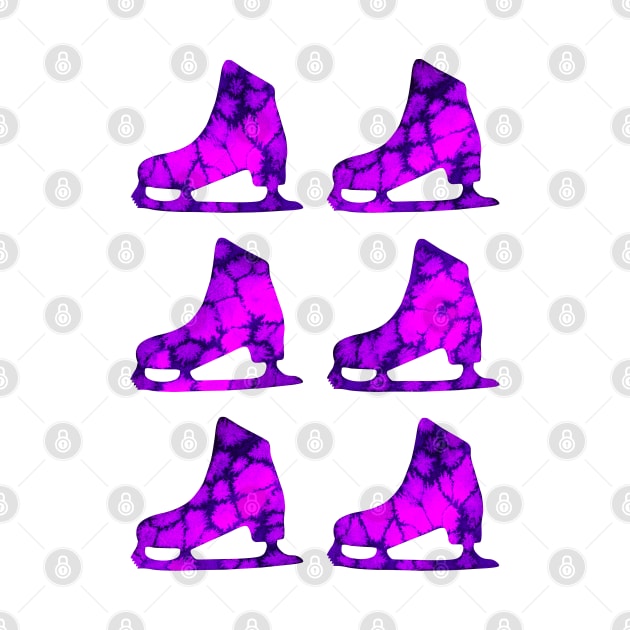 Watercolor Figure Skates (Magenta Purple) by illucalliart