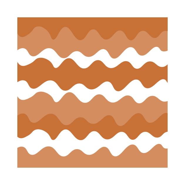 Brown and white horizontal waves pattern by Baobabprintstore