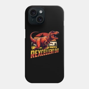 Rexcellent Dad Fathers Day Retro Dinosaur T-Rex Papa Grandpa Phone Case