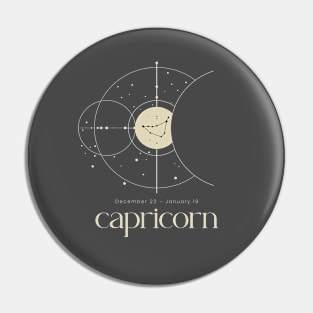 Minimalist Capricorn Zodiac Sign Constellation Astrology Pin