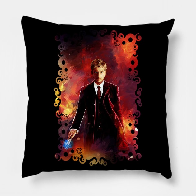 10th Doctorwho abstract art Pillow by Dezigner007