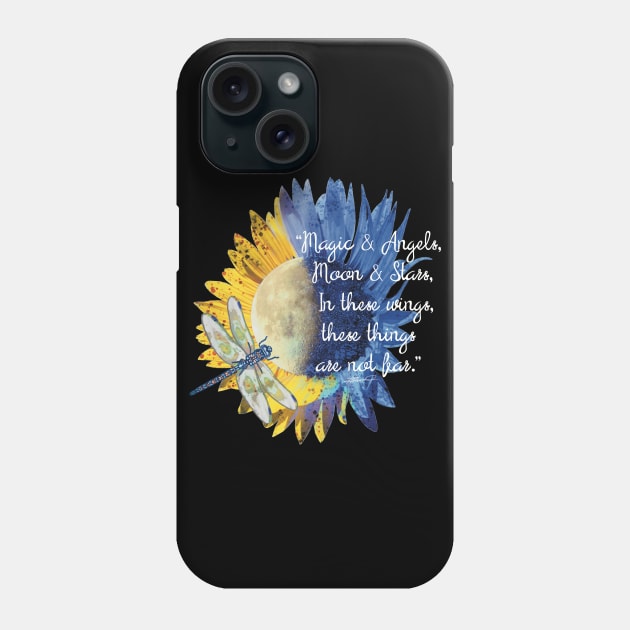 Sunflower Moon Dragonfly Quote Phone Case by Beauty Bug Hub