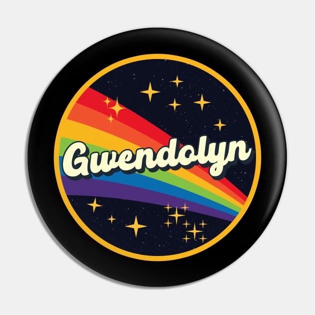 Gwendolyn // Rainbow In Space Vintage Style Pin by LMW Art