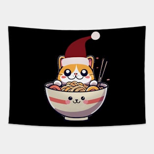 Cat noodles Christmas design kawaii at noodles Christmas design kawaii Tapestry