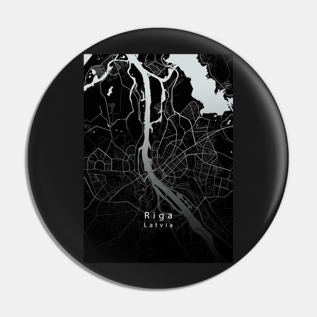 Riga Latvia City Map dark Pin by Robin-Niemczyk