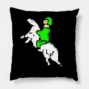 Horse rider on pixel art Pillow