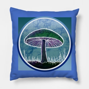 Mushroom Batik Style Deadhead Design Pillow