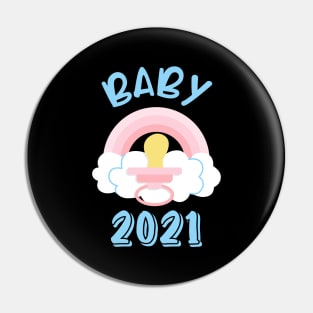 Baby 2021 Pacifier Birth Announcement Family Pin