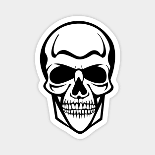 Angry Black and White Skull Magnet