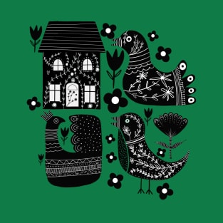 Folk art Houses T-Shirt