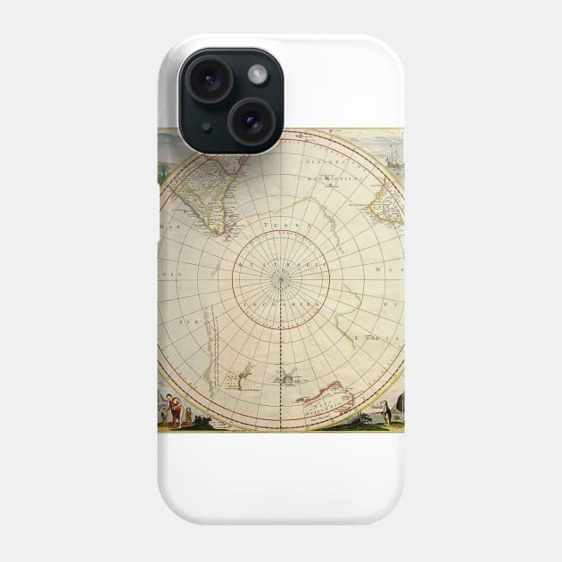 Terra Australis map Phone Case by Culturio