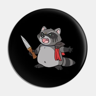 warrior raccoon Pin