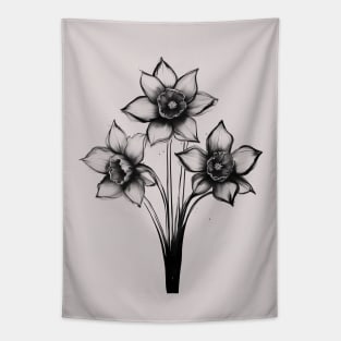 Black Daffodils Tapestry