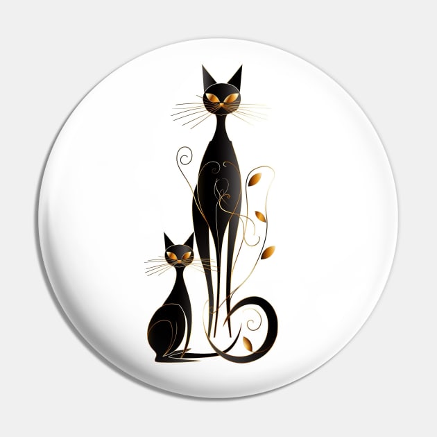 Golden Whiskers Pin by TooplesArt