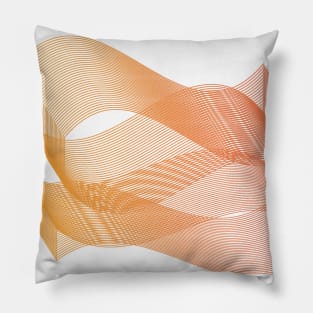 Geometric orange pattern waves Pillow