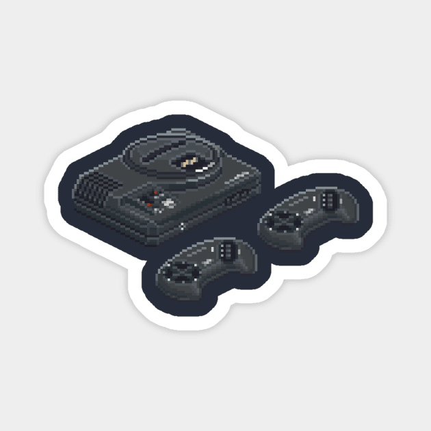 Sega Megadrive Pixel Art Retro Videogame Console Magnet by arcadeperfect