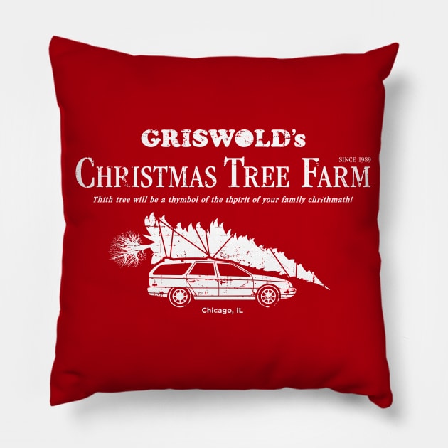 Griswold's Christmas Tree Farm Pillow by SaltyCult