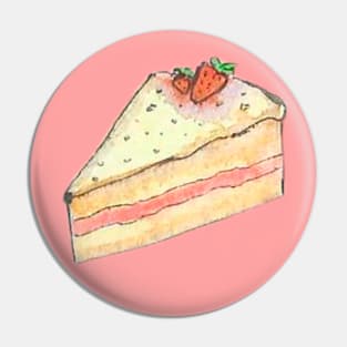 "Piece of strawberry cake" sweet sticker Pin