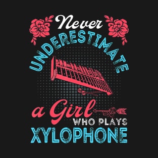 Vintage Never Underestimate Girl Who Plays Xylophone Musical T-Shirt