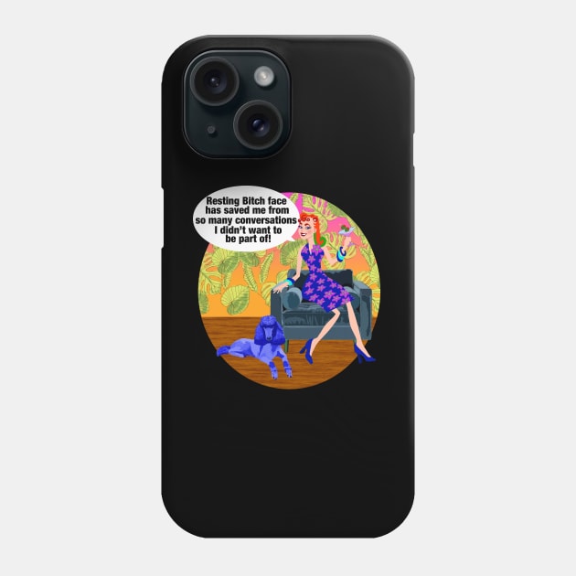 Resting Bitch Face Phone Case by Lynndarakos