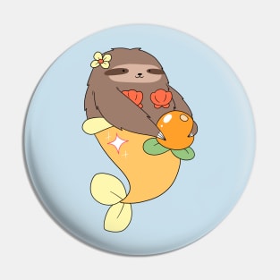 Orange Fruit MerSloth Pin