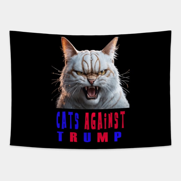 cats against trump funny Tapestry by your best store