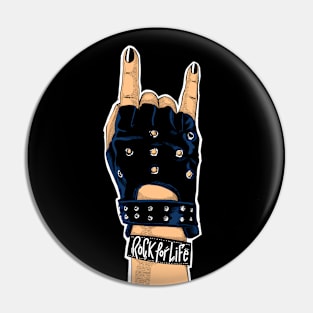 Girl hand rocking for life, color design Premium T-Shirt Pin