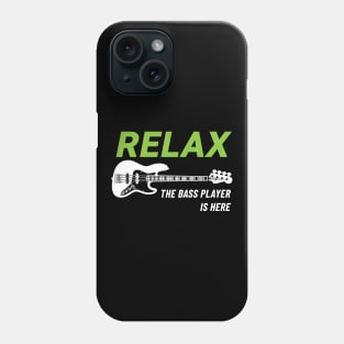 Relax The Bass Player Is Here J-Style Bass Guitar Dark Theme Phone Case