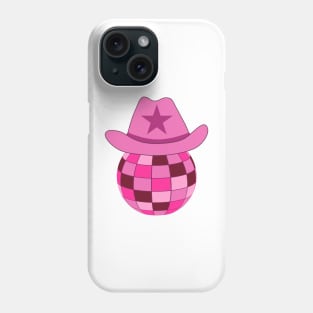 Pink Cowgirl Hat On Disco Ball Phone Case