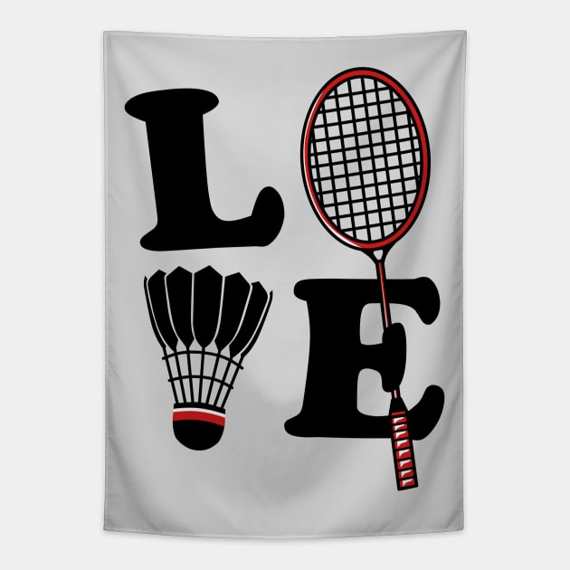 I Love Badminton v2 Tapestry by mirailecs