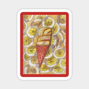 Fruit and Creamy Ice Cream Magnet