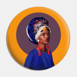 African Woman Pin