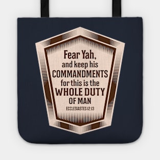 Fear Yah and Keep His Commandments Tote