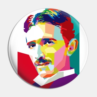 Tesla in pop art Pin