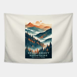 Great Smoky Mountains national park travel poster Tapestry