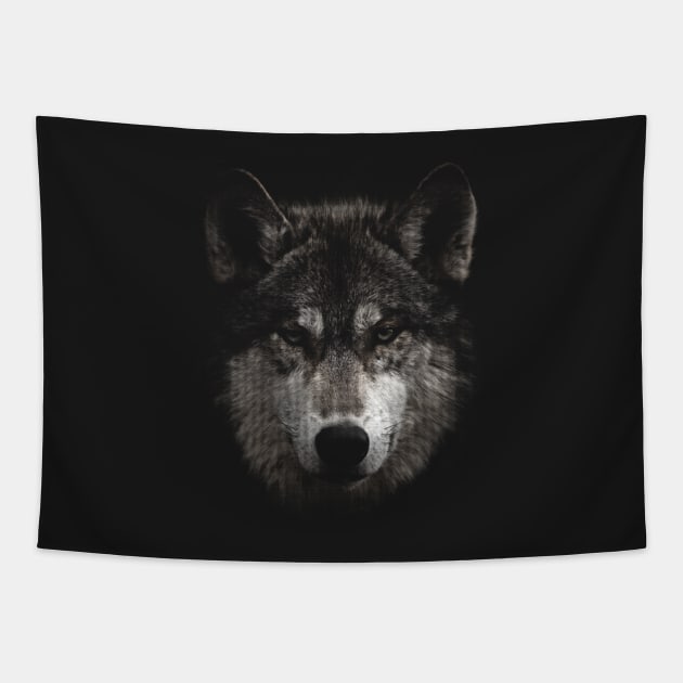 Animal Wolf Halftone Tapestry by petterart