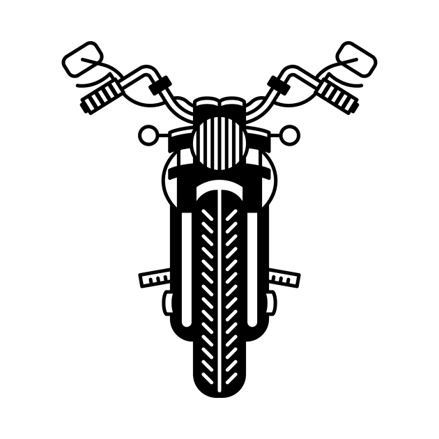 Illustration of stylized black and white motorcycle by iswenyi Art