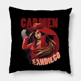 Carmen Sandiego Red Pillow