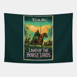 Visit the Land of the Horse Lords - Vintage Travel Poster - Fantasy Tapestry