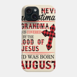 Never Underestimate A Grandma Blood Of Jesus August Phone Case