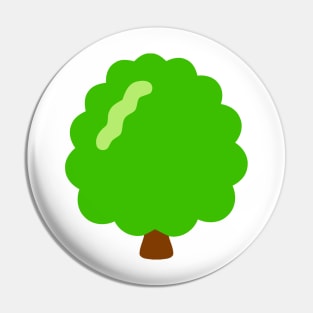 Green Forest Tree Emoticon Pin