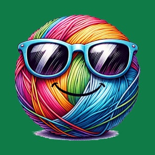 Cool ball of yarn wearing sunglasses! T-Shirt