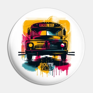Silhouette Of A School Bus, Route Tales Pin