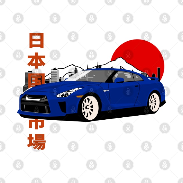 Blue Nissan GT-R r35 JDM Style by Rebellion Store