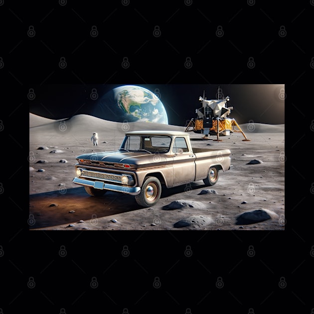 1963 Chevrolet C10 on the Moon by NebulaWave