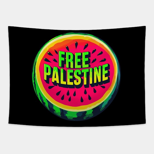 Free Palestine Watermelon Tapestry by TomFrontierArt